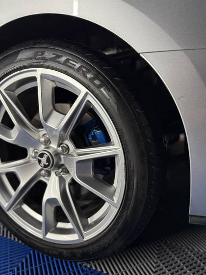 Rin plateado con llanta Pirelli P Zero limpio